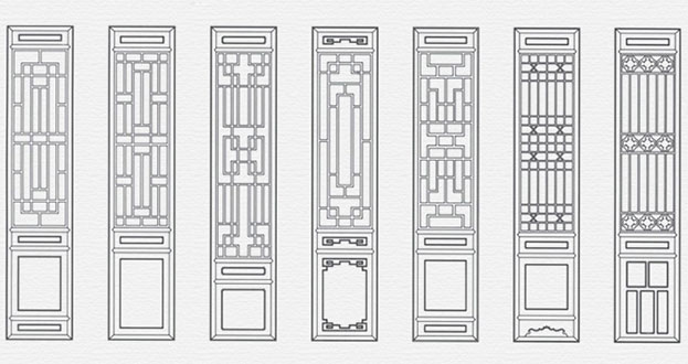 同安常用中式仿古花窗图案隔断设计图